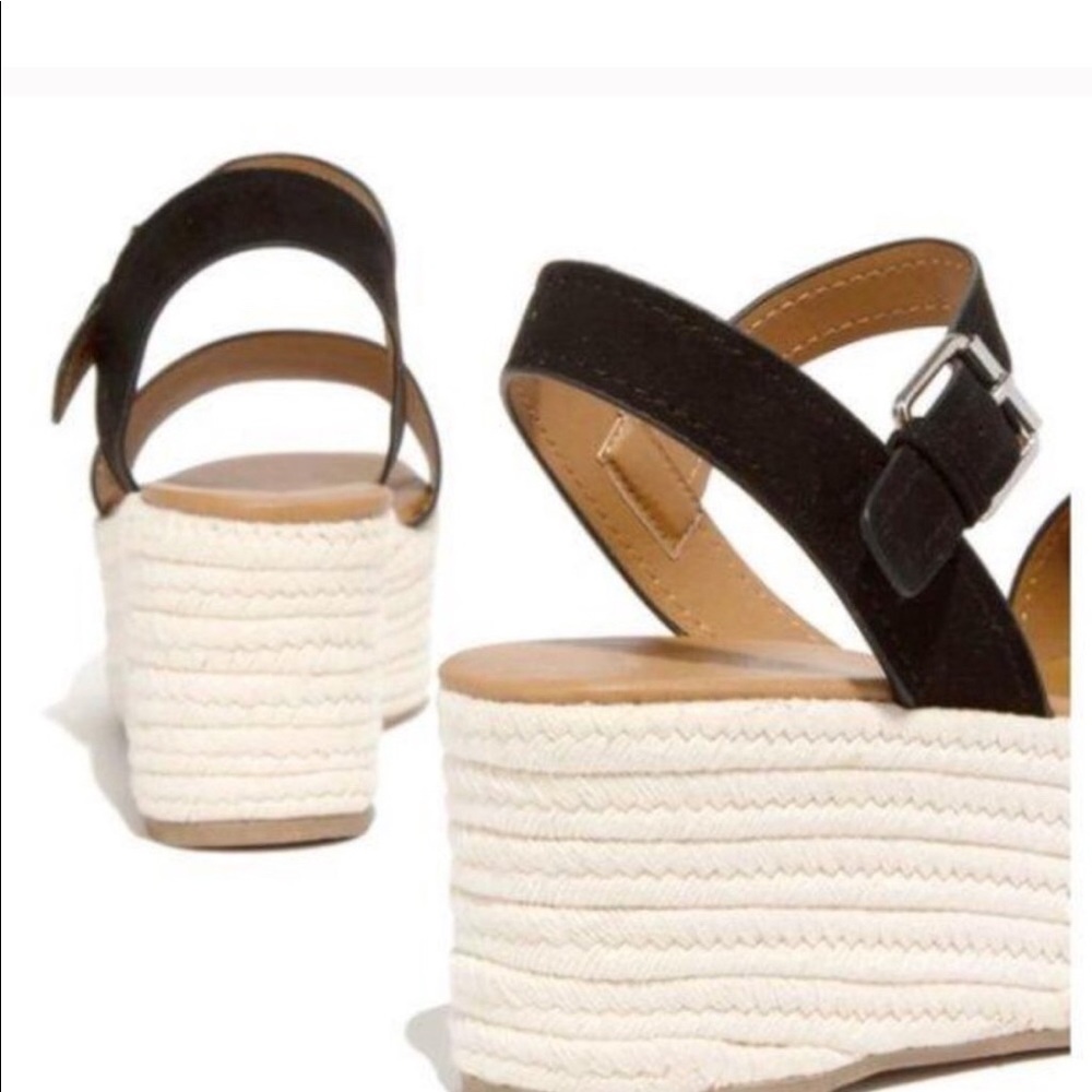 👡Espadrille Flatform Sandals 👡 Black Suede - Picture 2 of 6